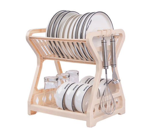 Double-layer Multifunctional Plastic Dish Rack