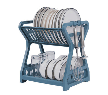 Double-layer Multifunctional Plastic Dish Rack