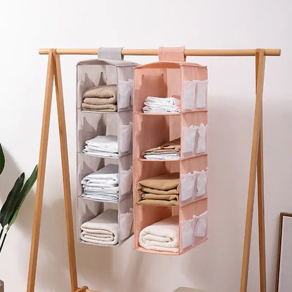 Space-Saving Hanging Closet Organizer with Multi-Layer Storage