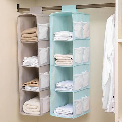 Space-Saving Hanging Closet Organizer with Multi-Layer Storage