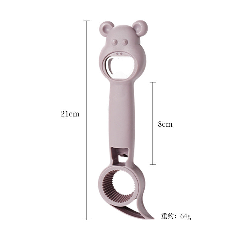 4-in-1 Multifunctional Bottle Opener with Bear Design