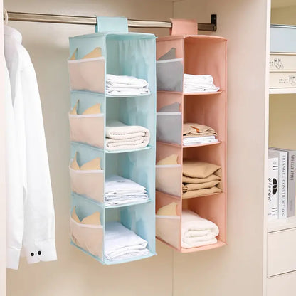 Space-Saving Hanging Closet Organizer with Multi-Layer Storage