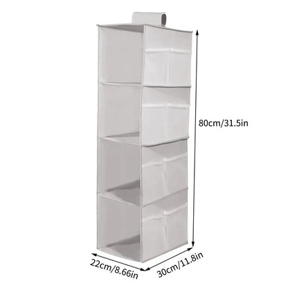 Space-Saving Hanging Closet Organizer with Multi-Layer Storage