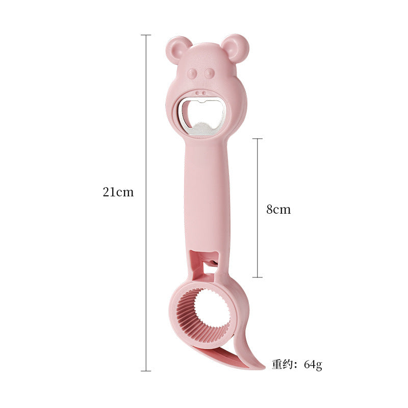 4-in-1 Multifunctional Bottle Opener with Bear Design