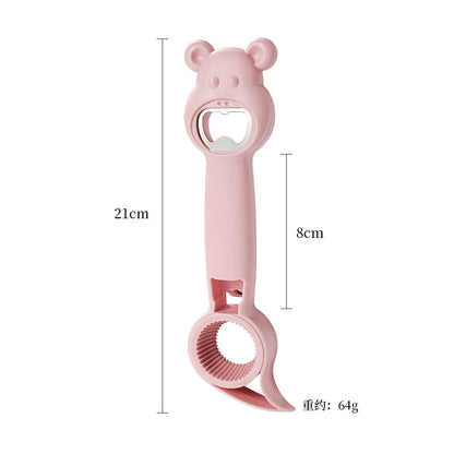 4-in-1 Multifunctional Bottle Opener with Bear Design