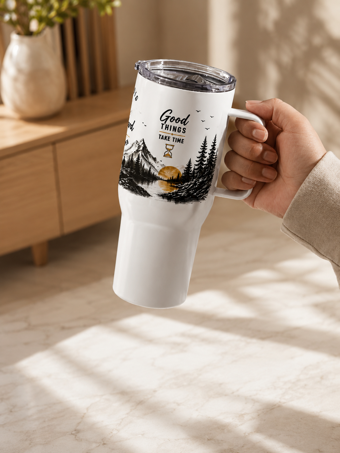 Travel Mug with a Handle