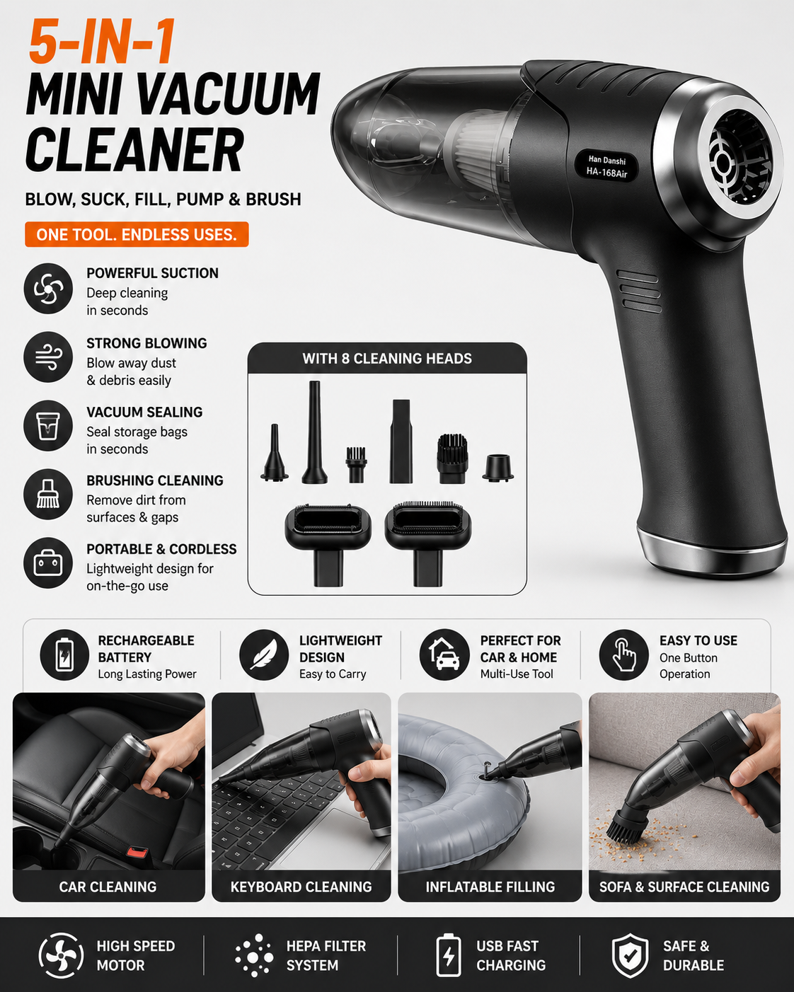 Portable Car Vacuum for Quick Everyday Cleanups