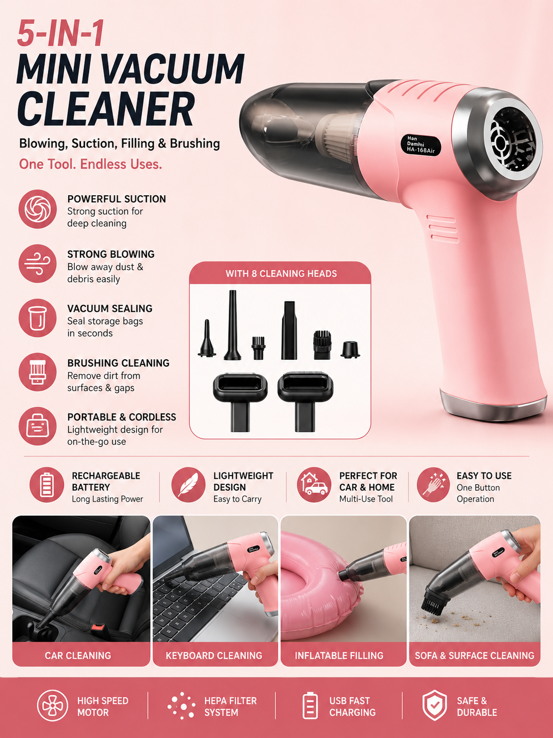 Portable Car Vacuum for Quick Everyday Cleanups