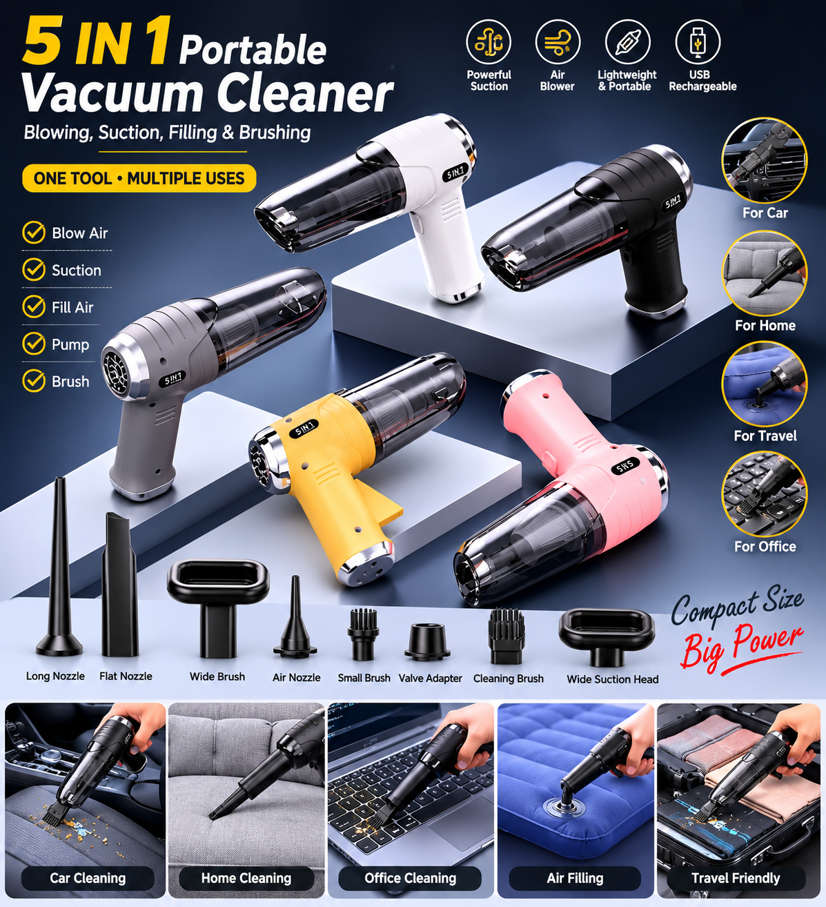 Portable Car Vacuum for Quick Everyday Cleanups