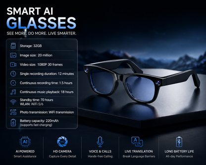 AI Camera Smart Glasses