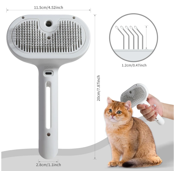 Pet Grooming Spray Brush – 2-in-1 Deshedding & Grooming Brush