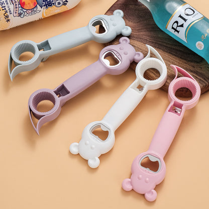 4-in-1 Multifunctional Bottle Opener with Bear Design