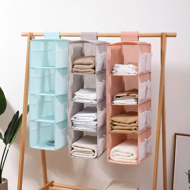 Space-Saving Hanging Closet Organizer with Multi-Layer Storage