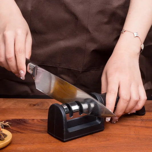 Multi-Functional 3-Segment Knife Sharpener for Kitchens