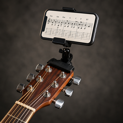 Phone Guitar Clip Stand – Adjustable Hands-Free Smartphone Holder