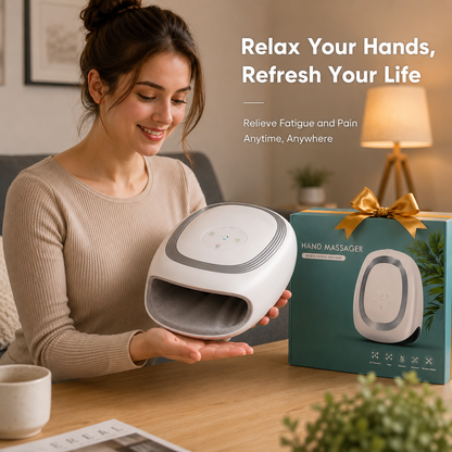 Cordless Hand Massager with Heat & Compression – Rechargeable Hand Relaxation Device