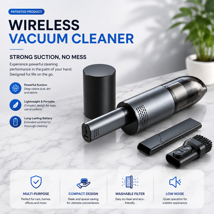 Portable Wireless Car Vacuum Cleaner with High Power