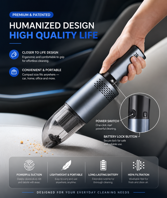 Portable Wireless Car Vacuum Cleaner with High Power